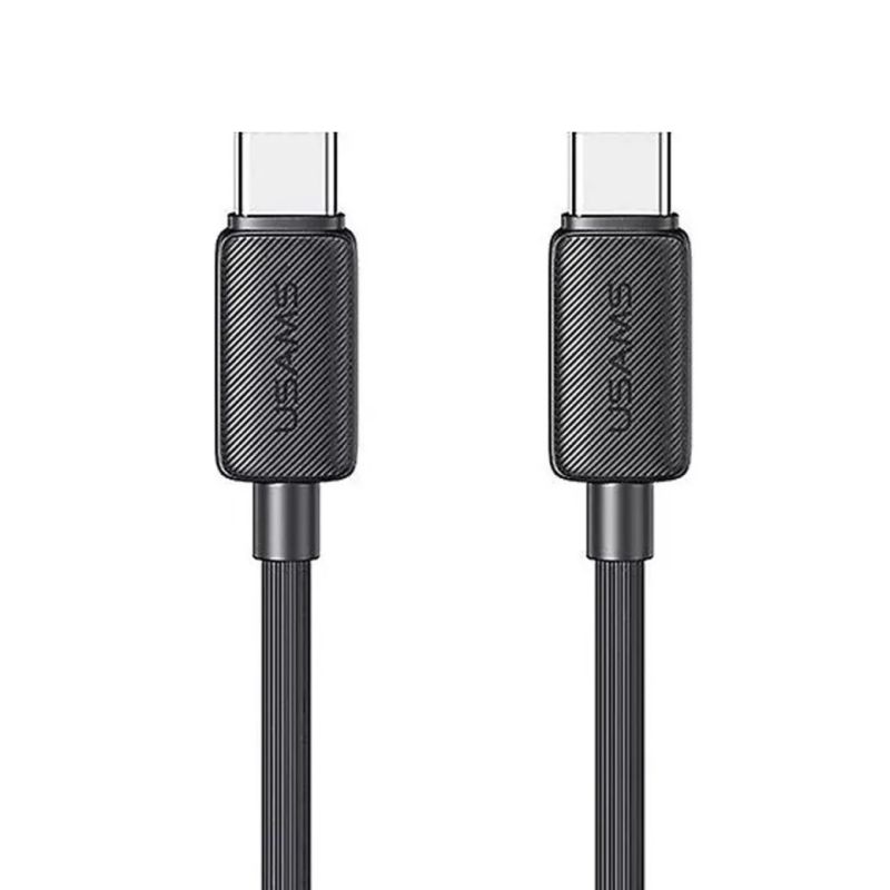 Кабель Usams US-SJ696 60W Striped Data Cable Type-C To Type-C-KY Series 2M black