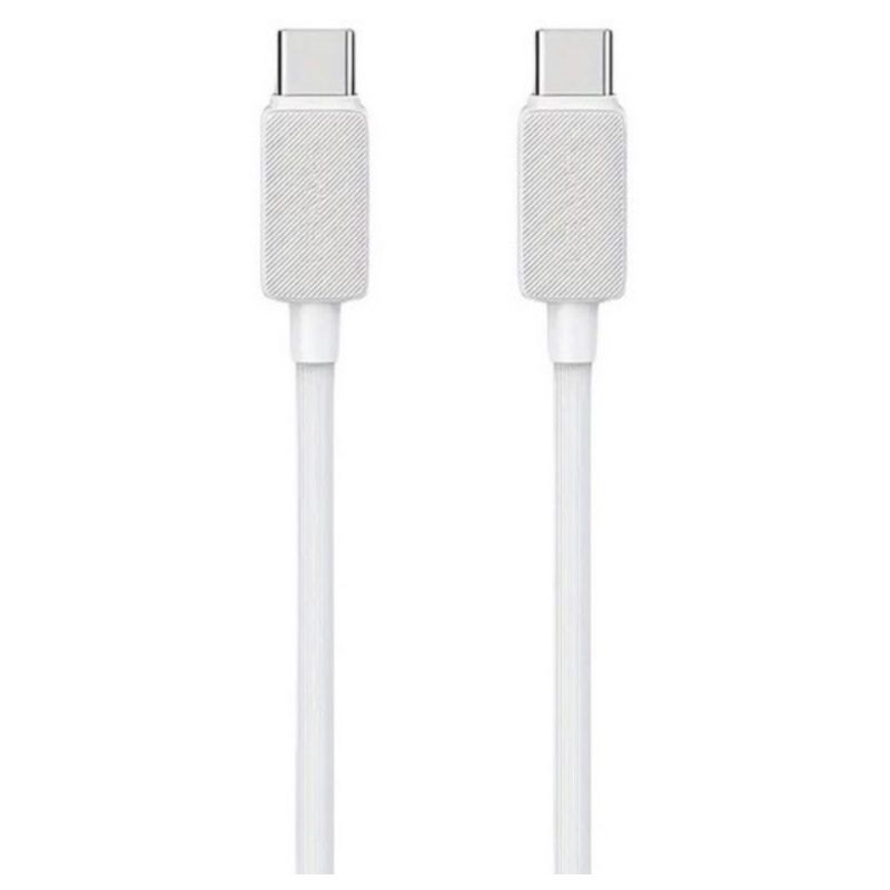 Кабель Usams US-SJ696 60W Striped Data Cable Type-C To Type-C-KY Series 2M white