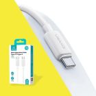 Кабель Usams US-SJ696 60W Striped Data Cable Type-C To Type-C-KY Series 2M white
