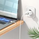 Мережевий зарядний пристрій з кабелем HOCO C80A Plus Rapido PD20W+QC3.0 charger set(C to iP) White