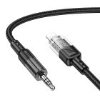 Аудiокабель HOCO UPA27 iP to 3.5mm male, nylon braid, 1.2m, Black