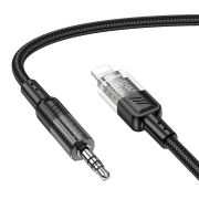Аудiокабель HOCO UPA27 iP to 3.5mm male, nylon braid, 1.2m, Black