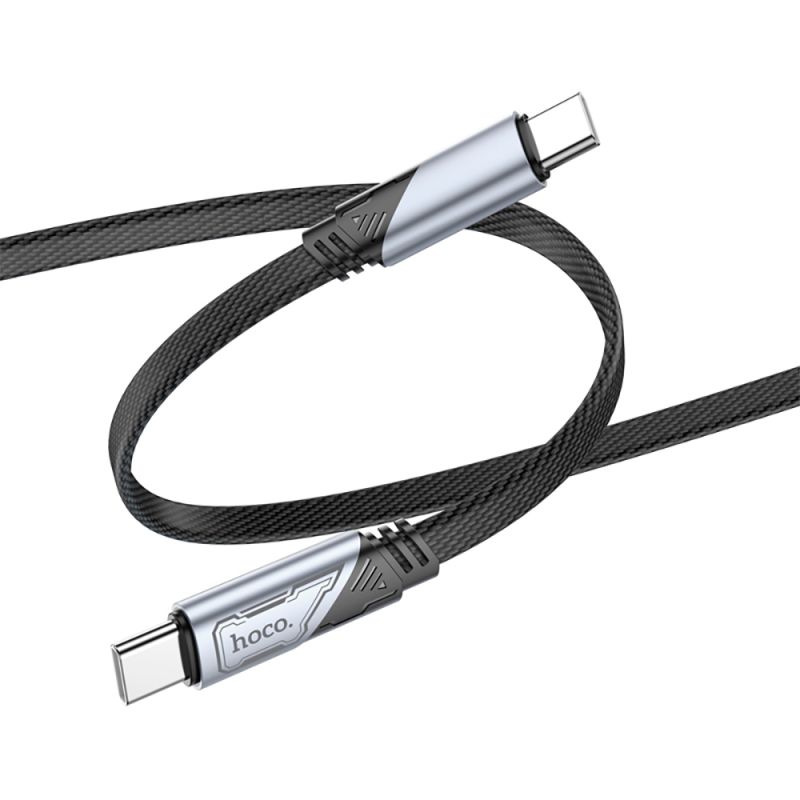 Кабель HOCO U119 Type-C to Type-C 60W, 1.2m, nylon, aluminum connectors, Black