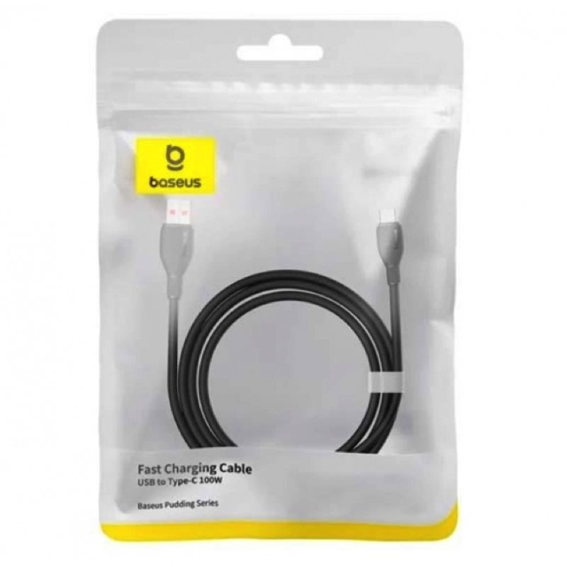 Кабель Baseus Pudding Series Fast Charging Cable USB to Type-C 100W 1.2m Cluster Black