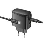 Мережевий зарядний пристрій з кабелем HOCO CS63A Bright PD65W(1A1C) charger set (C to C)(EU) Black