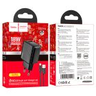 Мережевий зарядний пристрій з кабелем HOCO CS21A Rich single port QC3.0 charger set (Type-C)(EU) Black