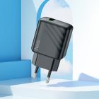 Мережевий зарядний пристрій з кабелем HOCO CS21A Rich single port QC3.0 charger set (Type-C)(EU) Black