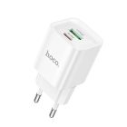 Мережевий зарядний пристрій HOCO C147A Charm PD20W+QC3.0 charger (EU) White