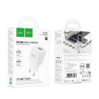 Мережевий зарядний пристрій HOCO C147A Charm PD20W+QC3.0 charger (EU) White