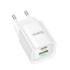 Мережевий зарядний пристрій HOCO C147A Charm PD20W+QC3.0 charger (EU) White