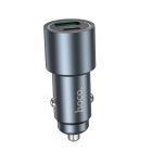 Автомобільний зарядний пристрій HOCO Z60 Bloom 48W dual-port PD30W+QC3.0 multi-protocol car charger Metal Gray