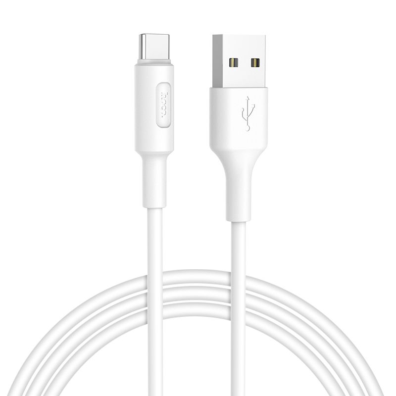 Кабель HOCO X25 USB to Type-C 2A, 1m, PVC, PVC connectors, White