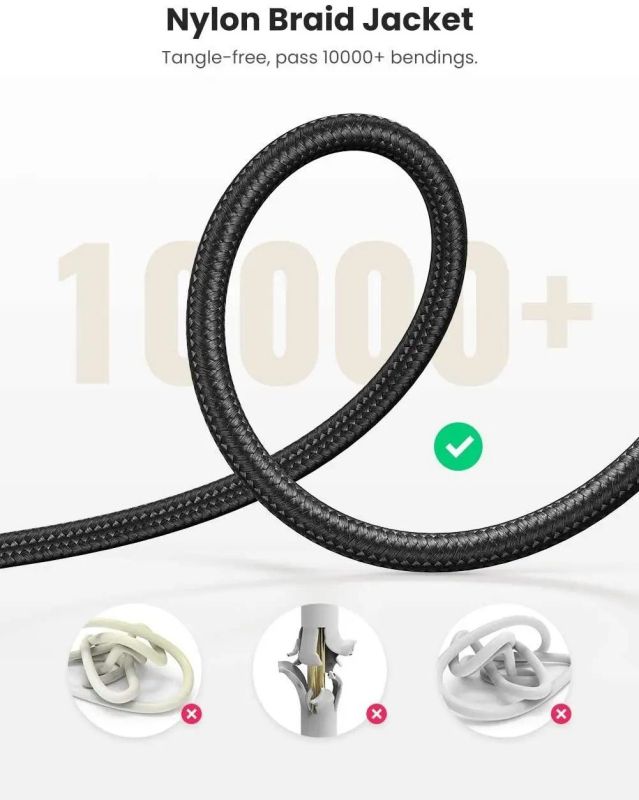 Аудіокабель UGREEN AV112 3.5mm Male to 3.5mm Male Cable Gold Plated Metal Case with Braid 1m (Black)(UGR-50361)
