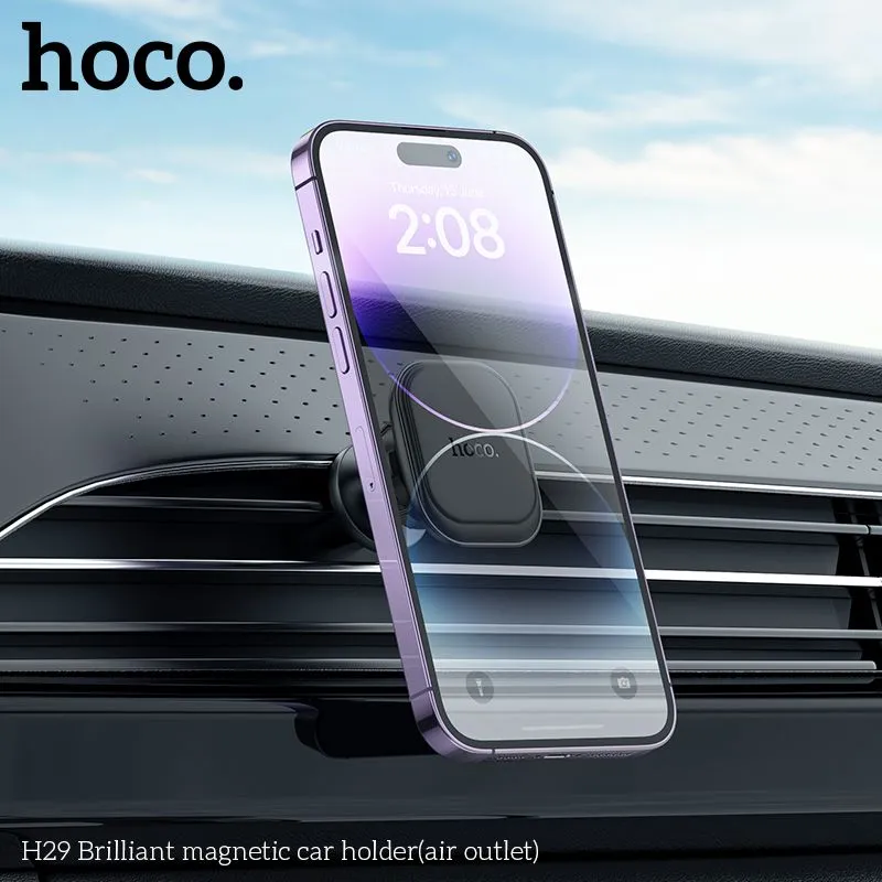 Автотримач для телефона HOCO H29 Brilliant magnetic car holder(air outlet) Black