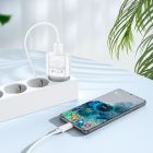 Мережевий зарядний пристрій з кабелем HOCO C109A Fighter single port QC3.0 charger set(Micro) White