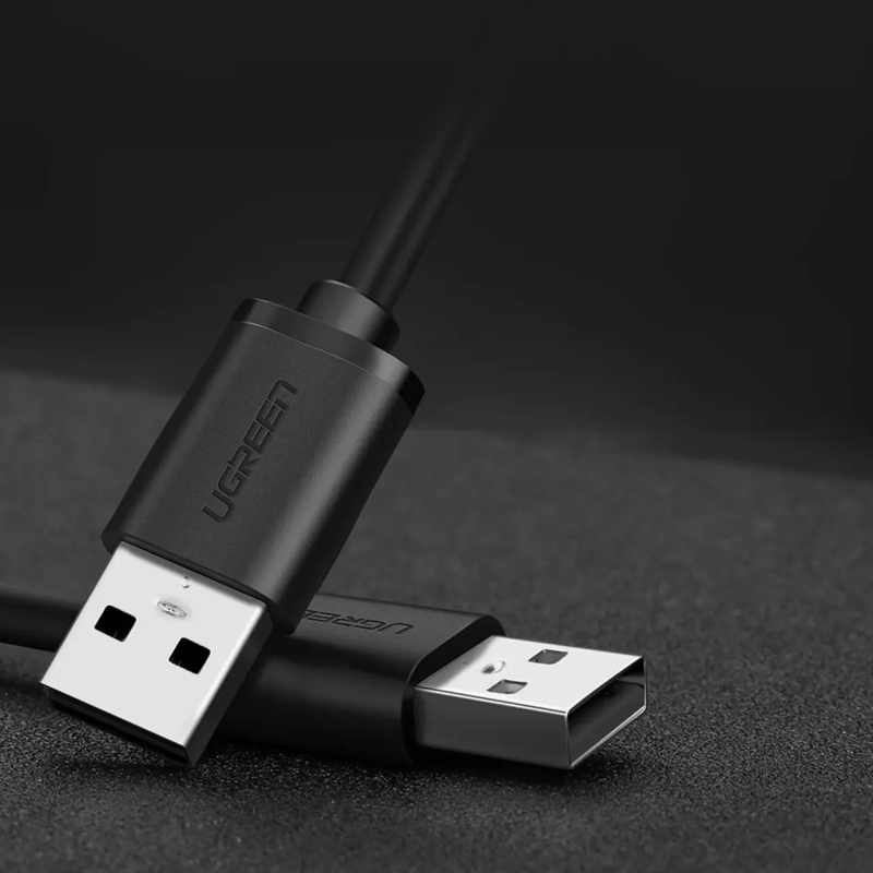 Кабель UGREEN US102 USB 2.0 A Male to A Male Cable 1m (Black)(10309)
