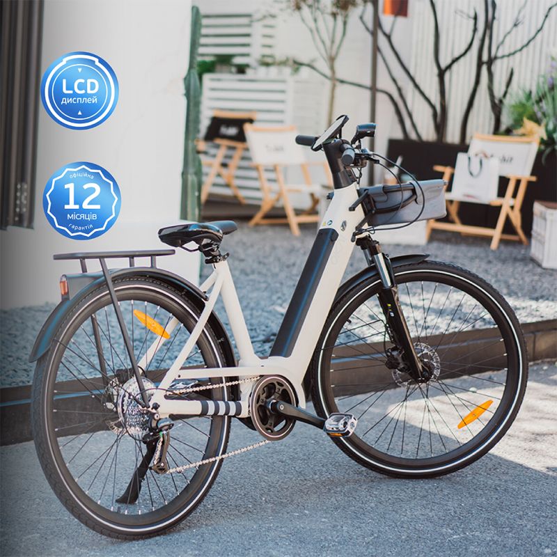 Електровелосипед OKAI EB10 Beige 28', 250(500)W, 14.4Ah, 100km, 25km\h, NFC, App, 29kg