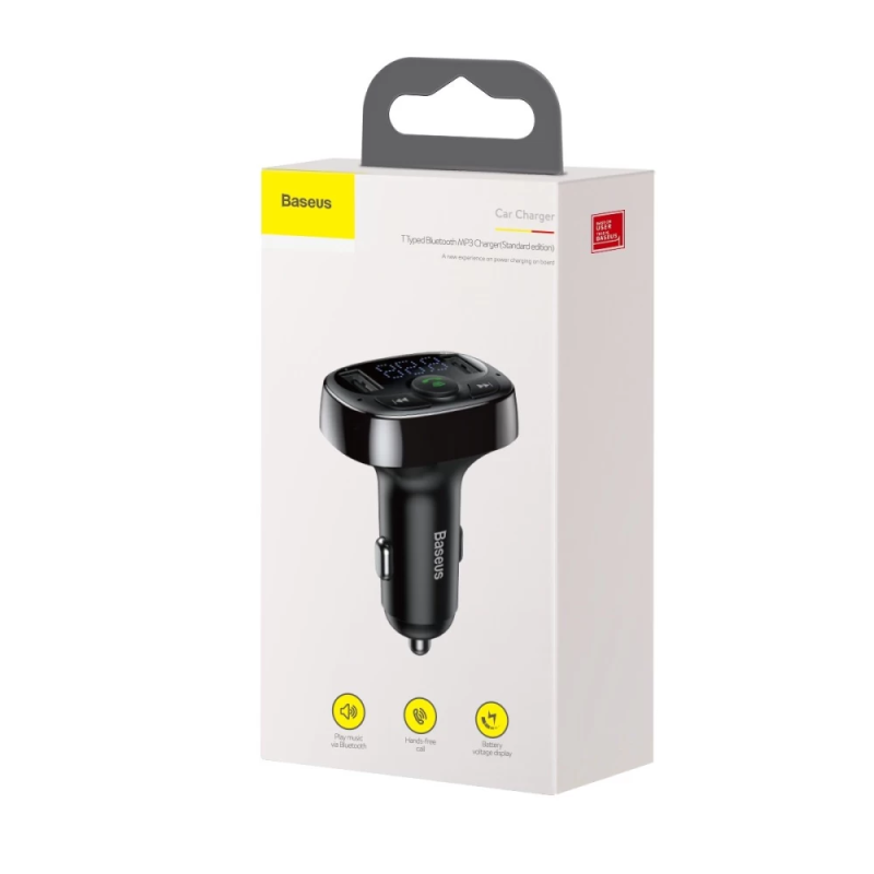 АЗП з FM-модулятором Baseus T Shaped S-09A Car Bluetooth MP3 Player (Standard Edition) Black