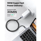 Кабель UGREEN US316 USB-C Cable Aluminum Case with Braided 1m (Black) (UGR-70427)