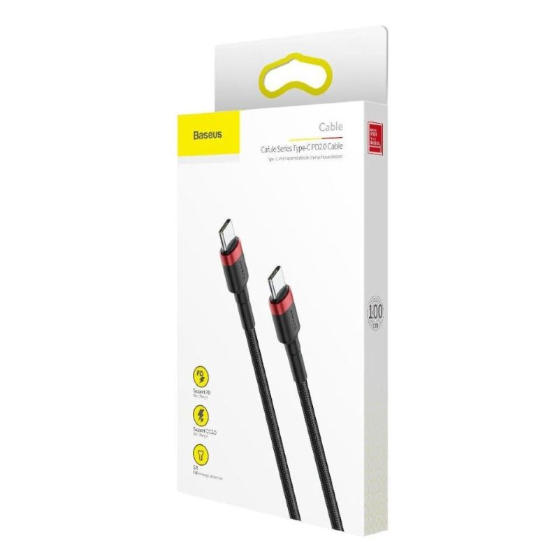 Кабель Baseus Cafule USB Cable Type-C-Type-C 3A 1m Red+Black