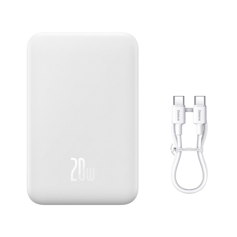 Зовнішній акумулятор Baseus Magnetic Mini Wireless Fast Charge Power Bank 20000mAh 20W White