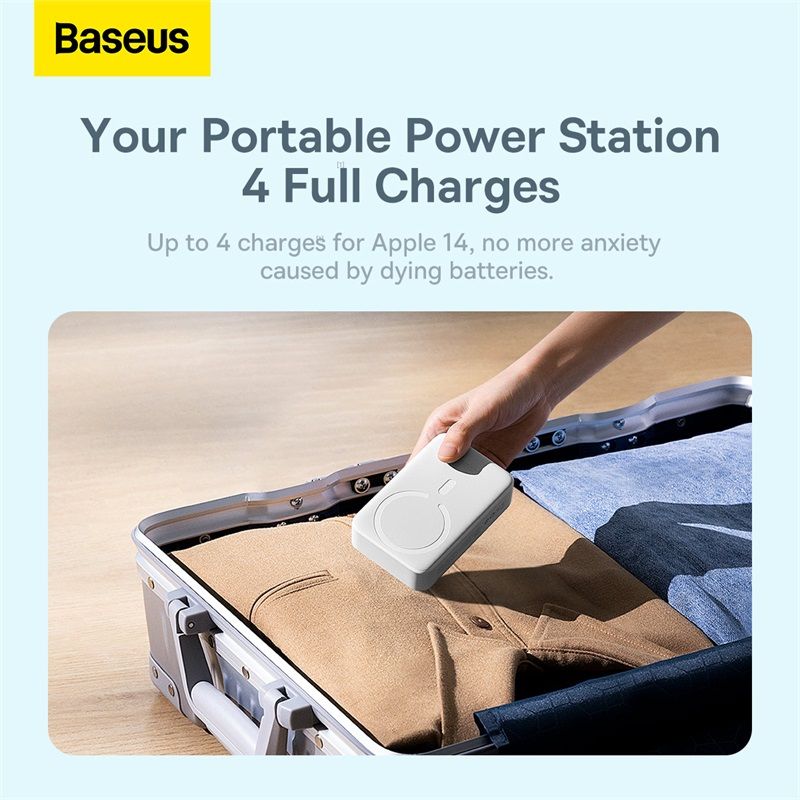 Зовнішній акумулятор Baseus Magnetic Mini Wireless Fast Charge Power Bank 20000mAh 20W White