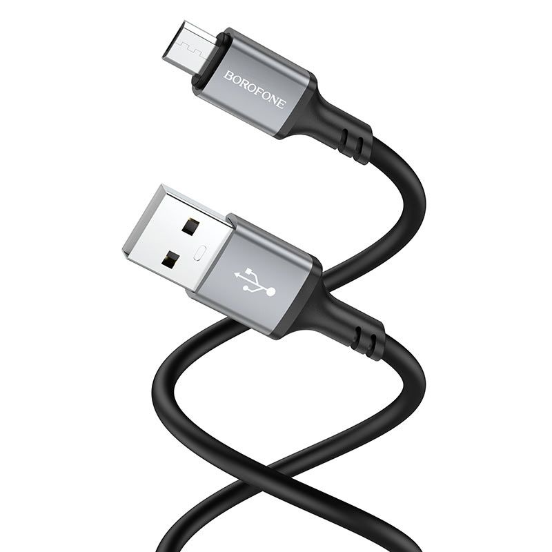 Кабель BOROFONE BX83 Micro Famous silicone charging data cable Black