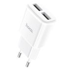 Мережевий зарядний пристрій HOCO C88A Star round dual port charger 12W White