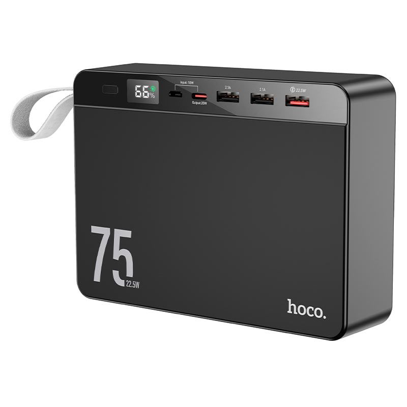 Зовнішній акумулятор HOCO J94 Overlord 22.5W fully compatible power bank(75000mAh) Black