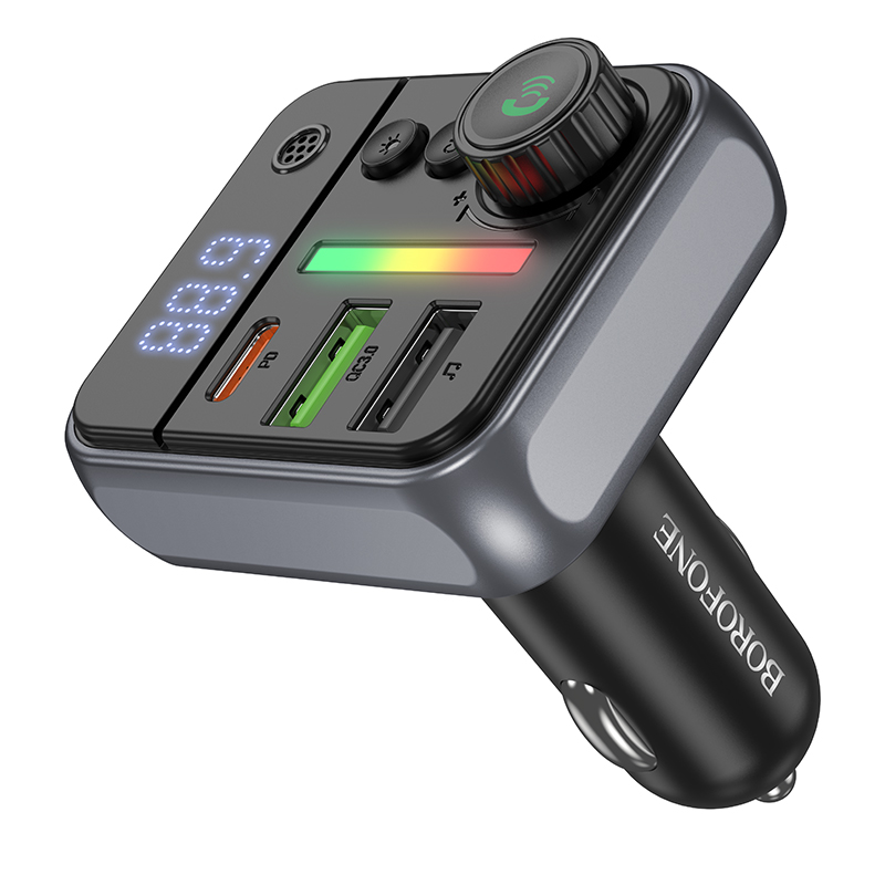 АЗП з FM-модулятором BOROFONE BC50  Ascenso PD20W+QC3.0 car BT FM transmitter Black
