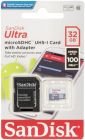 Карта пам'яті microSDHC (UHS-1) SanDisk Ultra 32Gb class 10 A1 (100Mb/s) (adapter SD)