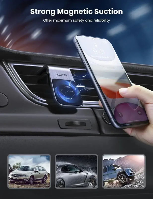 Автотримач для телефона UGREEN LP290 Waterfall Magnetic Phone Holder