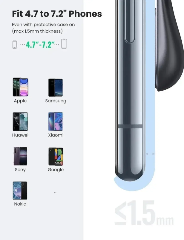 Автотримач для телефона UGREEN LP290 Waterfall Magnetic Phone Holder