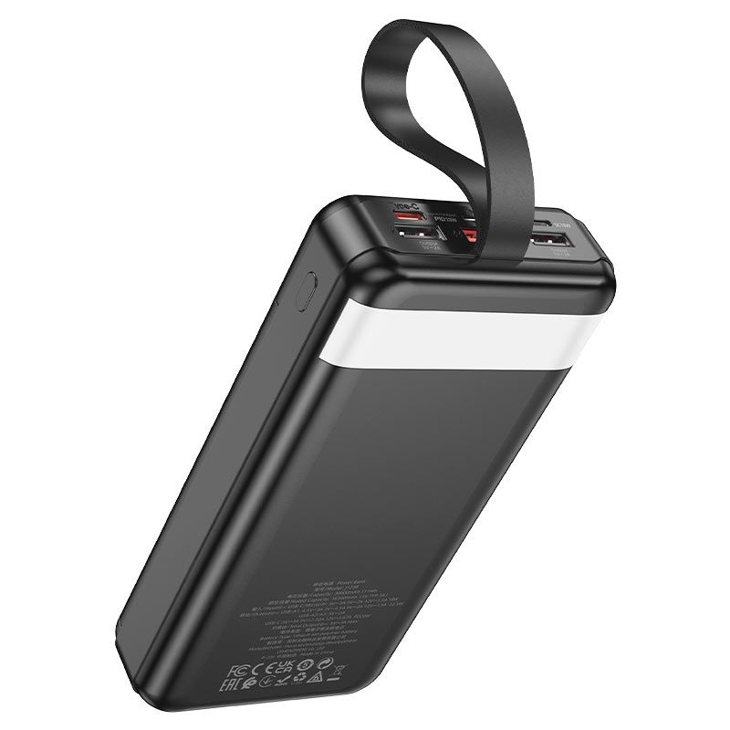 Зовнішній акумулятор HOCO J123B Element 22.5W+PD20W fully compatible power bank with digital display(30000mAh) Black