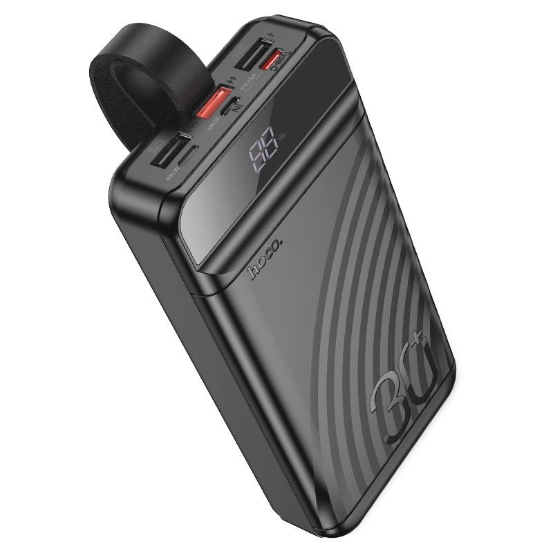 Зовнішній акумулятор HOCO J123B Element 22.5W+PD20W fully compatible power bank with digital display(30000mAh) Black