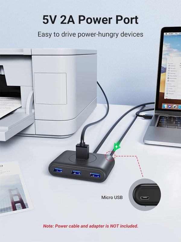 USB-хаб UGREEN CR113 USB 3.0 Hub  1m (Black) (UGR-20291)
