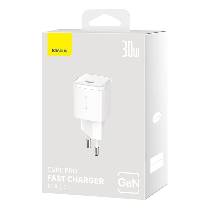 Мережевий зарядний пристрій Baseus Cube Pro Fast Charger 1C 30W EU White