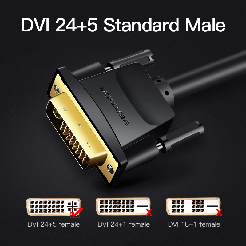 Кабель Vention DVI(24+5) to VGA Cable 3M Black (EACBI)