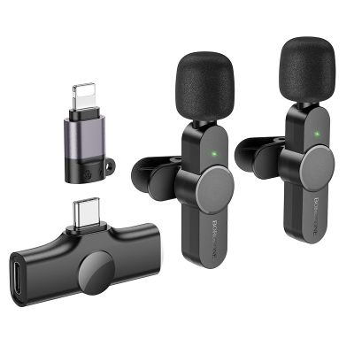 Бездротова мікрофонна система BOROFONE BFK12 Trophy lavalier dual-mic (iP/Type-C) Black