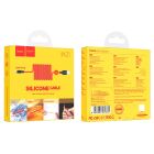 Кабель HOCO X21 USB to iP 2A, 1m, silicone, TPE connectors, Black+Red