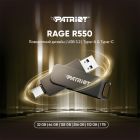 Флеш-накопичувач Patriot USB 3.2 Gen 1 Rage R550 128GB Type-A+C
