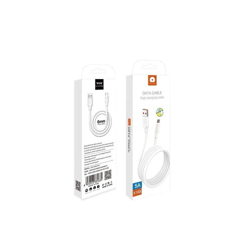 Кабель WUW-X168 USB Type-C  5А white