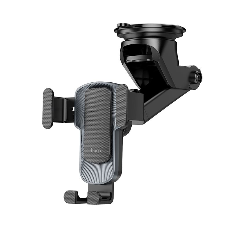 Автотримач для телефона HOCO CA104 vertical and horizontal telescopic gravity vehicle holder Black Metal Gray