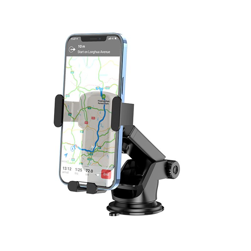 Автотримач для телефона HOCO CA104 vertical and horizontal telescopic gravity vehicle holder Black Metal Gray