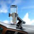 Автотримач для телефона HOCO CA104 vertical and horizontal telescopic gravity vehicle holder Black Metal Gray