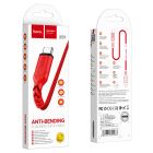 Кабель HOCO X59 USB to Type-C 3A, 1m, nylon, TPE connectors, Red