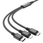 Кабель HOCO X76 3-in-1 Super charging cable (iP+Type-C+Micro) Black