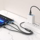 Кабель HOCO X76 3-in-1 Super charging cable (iP+Type-C+Micro) Black
