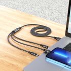 Кабель HOCO X76 3-in-1 Super charging cable (iP+Type-C+Micro) Black