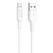 Кабель HOCO X25 USB to Micro 2A, 1m, PVC, PVC connectors, White